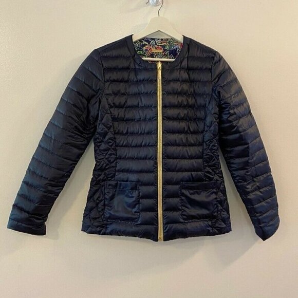 Lilly Pulitzer Womens Lilah Reversible Down Coat Jacket Small - Picture 3 of 11